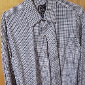 Jos. A. Bank Men's Plaid Shirt - Black and White